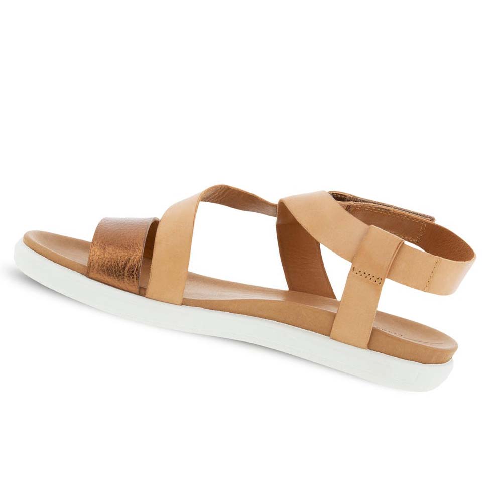 Women's Ecco Simpil Flat Sandals Brown | USA 192EBC